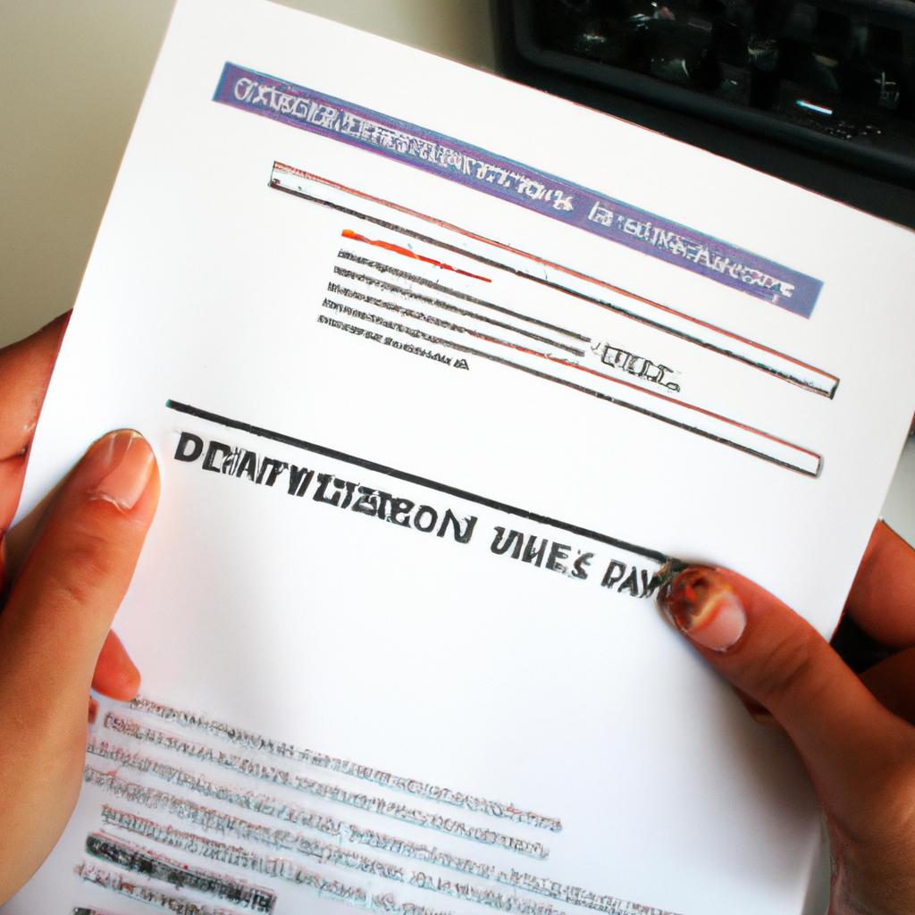 Person holding employment verification documents