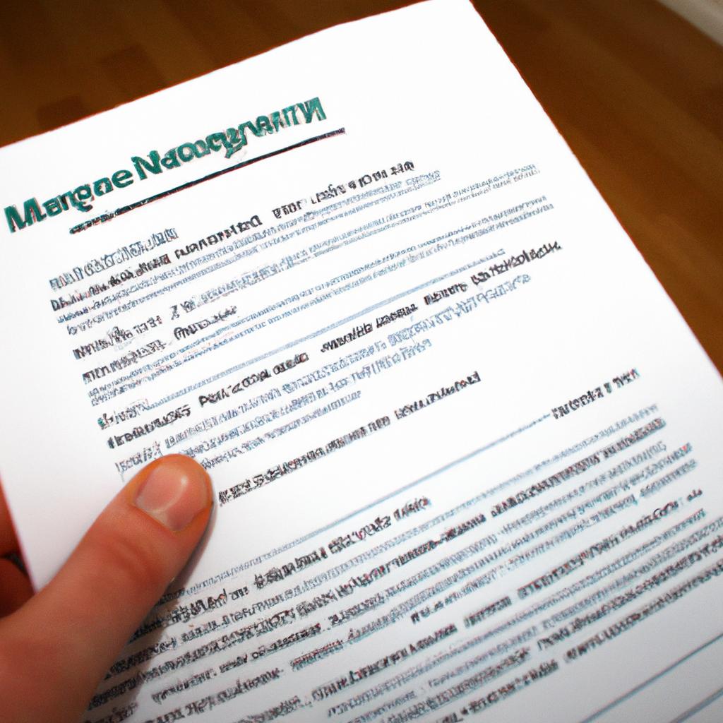 Person holding mortgage application paperwork