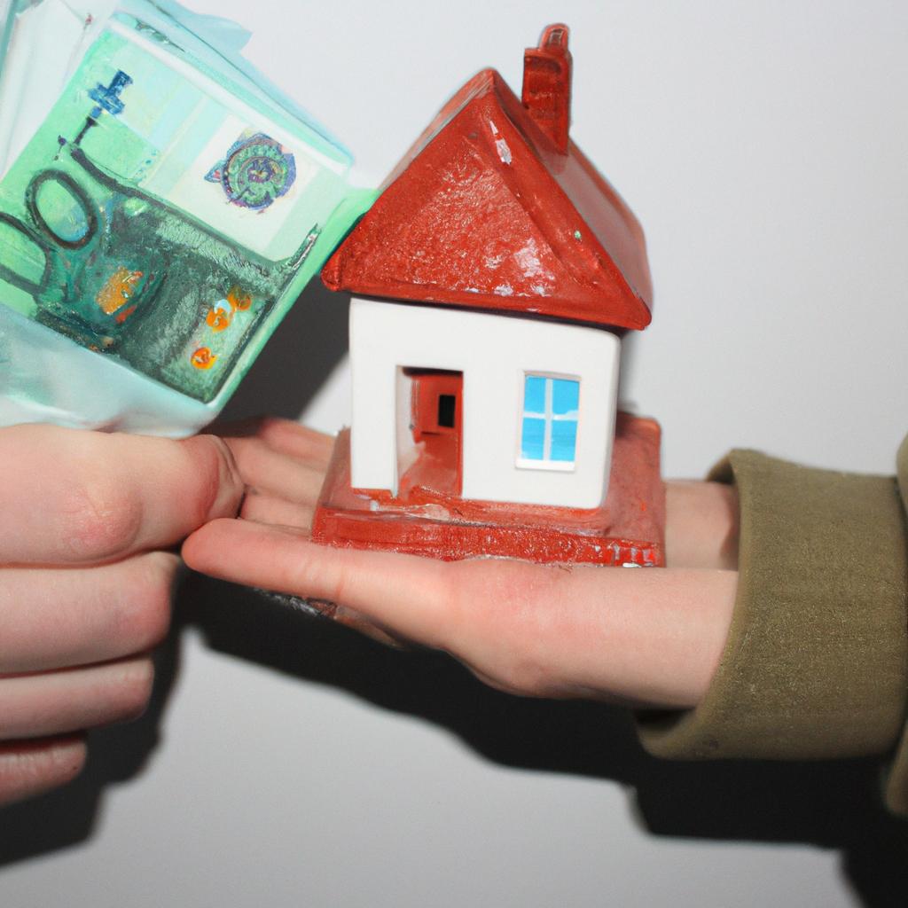 Person holding house and money